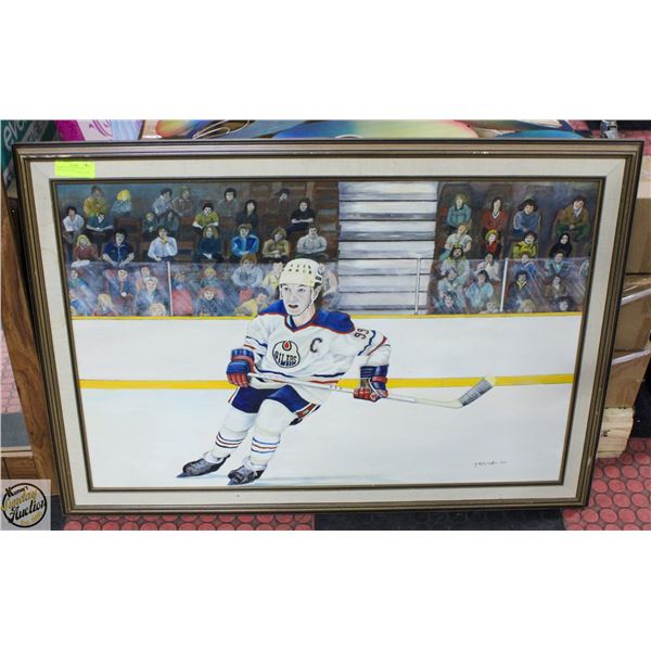 LARGE 43 IN X 29 IN WAYNE GRETZKY OILERS OIL