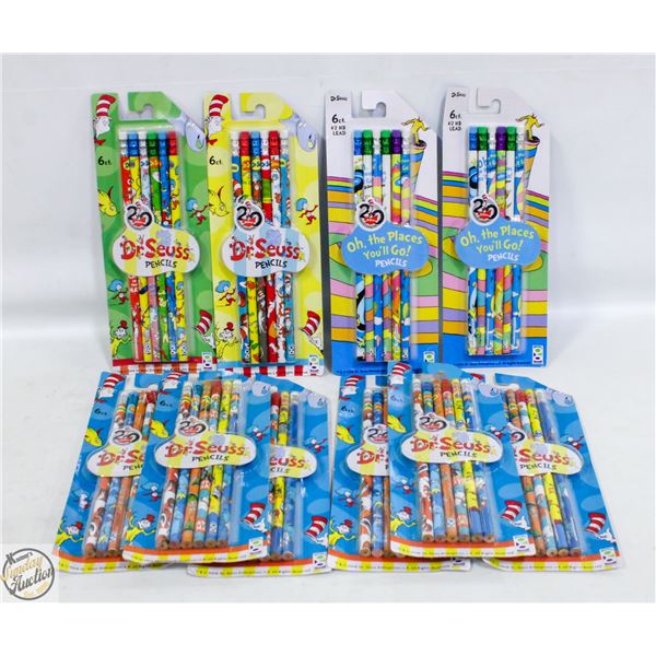 SEALED 10 PKS OF 6 DR.SEUSS WOODEN