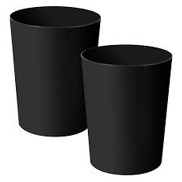 NEW 2PK BLACK ROUND TRASH CANS