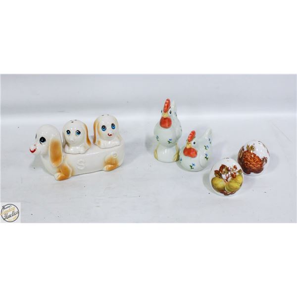 VINTAGE 3 SET'S SALT & PEPPER