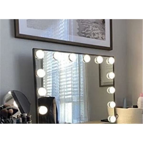 NEW BLACK 14 BULB LED MIRROR LIGHT