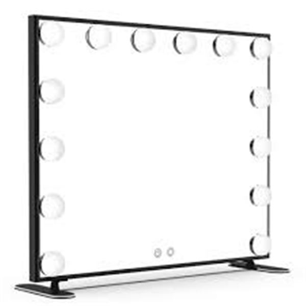 NEW WITH BOX VANITY MAKEUP MIRROR BLACK 24 X 18.5"