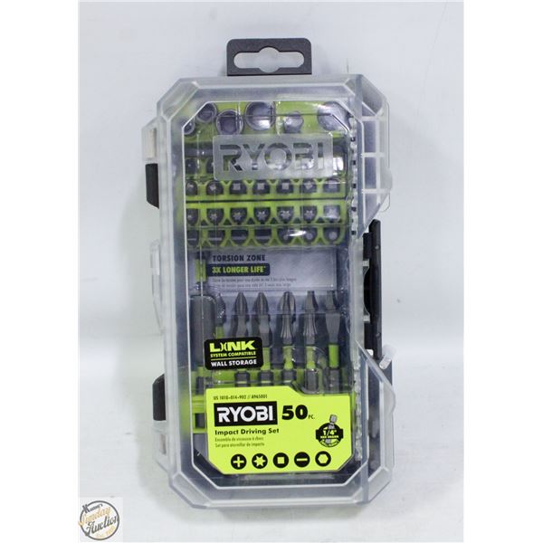 NEW RYOBI 50PC IMPACT DRIVING SET