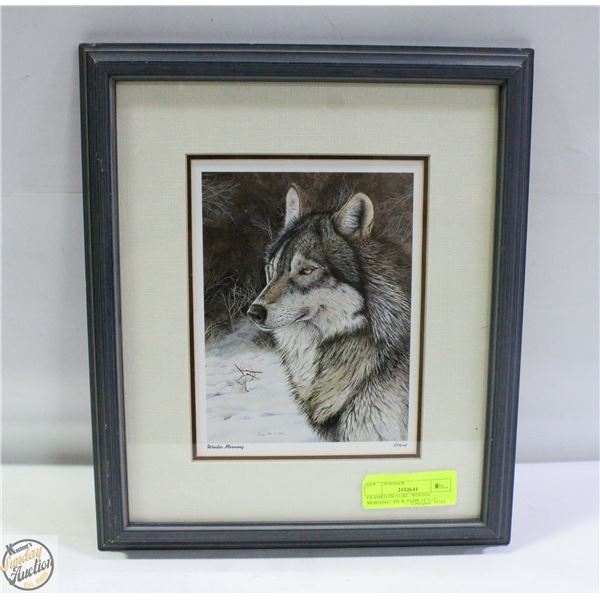 FRAMED PICTURE “WINTER MORNING” BY R. FEHR 14”X11"