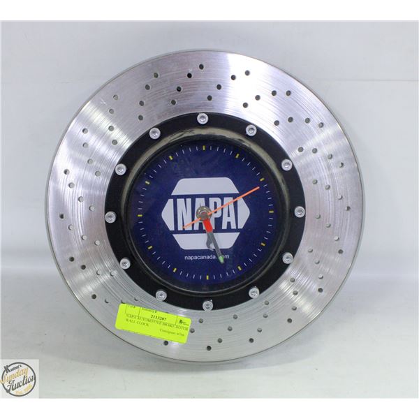 NAPA AUTOMOTIVE BRAKE ROTOR WALL CLOCK