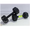 Image 1 : PAIR OF 15LBS METAL DUMBELLS