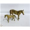 Image 1 : SOLID BRASS MARE H-6" + FOAL H-4" BOTH TOGETHER