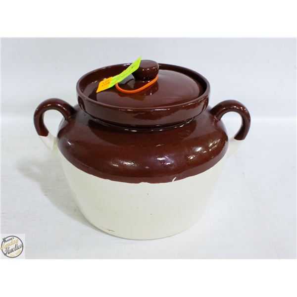 VINTAGE BEAN POT WITH LID