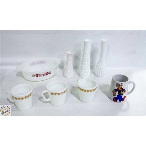 VINTAGE MILKGLASS LOT