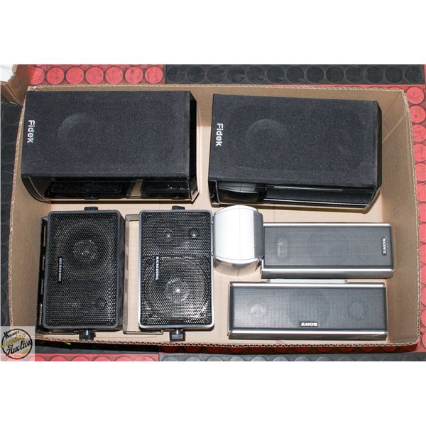FLAT OF ASSORTED SPEAKERS (NO CORDS)