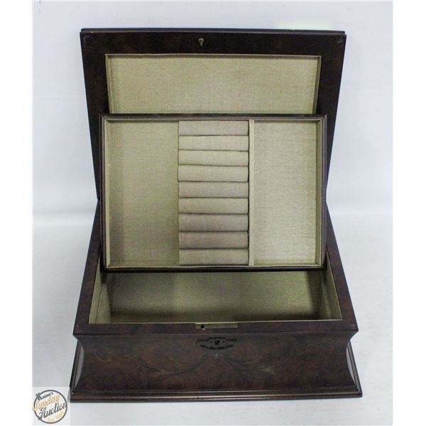 BOMBAY CO LARGE WOOD JEWELRY BOX-ESTATE
