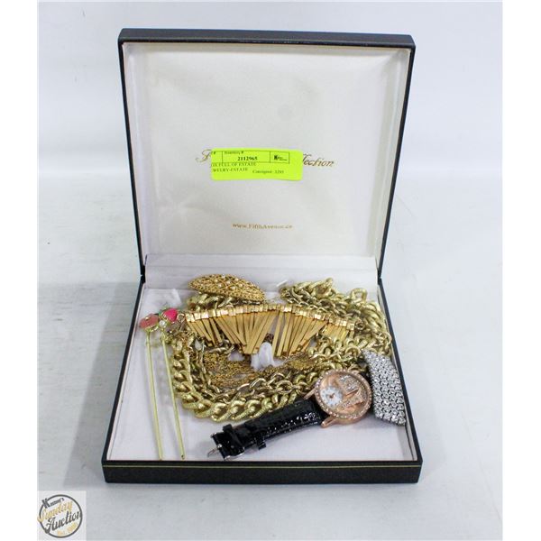 BOX FULL OF ESTATE JEWELRY-ESTATE
