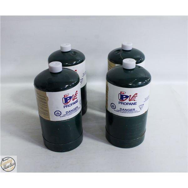 LOT OF 4 MINI GREEN PROPANE TANKS