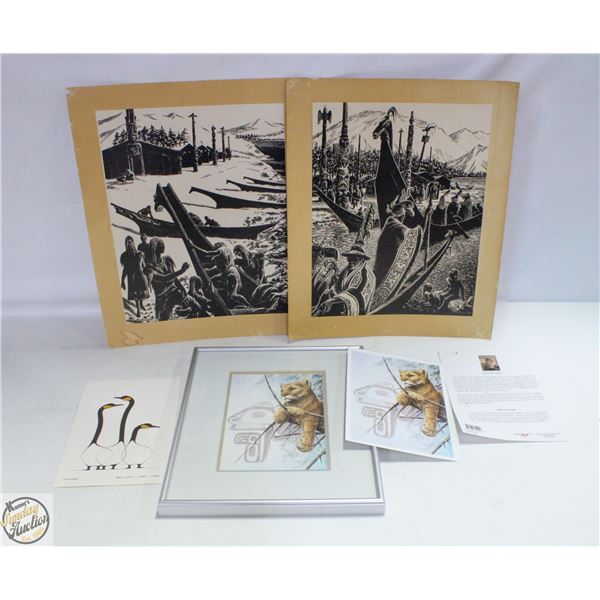 5 INDIGENOUS ART PIECES (D. CAVILL, SUE COLEMAN &