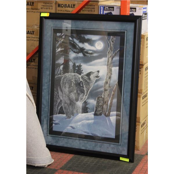 TYLER THOMPSON 1994 ARTIST 2 WOLFS PICTURE  FRAMED