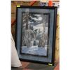 TYLER THOMPSON 1994 ARTIST 2 WOLFS PICTURE  FRAMED