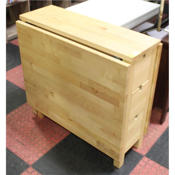 WOODEN FOLDING TABLE WITH 6 DRAWERS H-29"