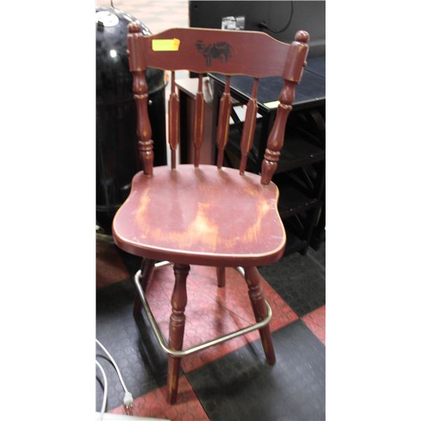 COW PRINT SWIVEL BAR STOOL