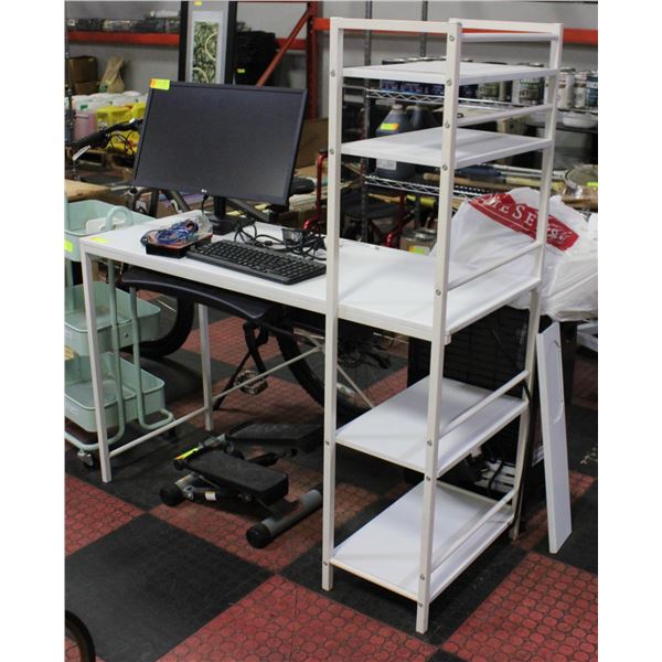 WHITE OFFICE DESK H-54" W-20.5" L-47"