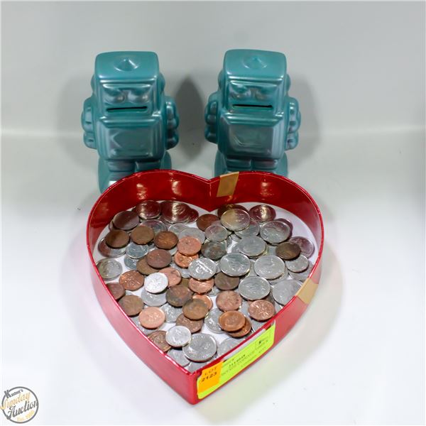 ESTATE VINTAGE COINAGE 1990S+OLDER+2 ROBOT COIN-