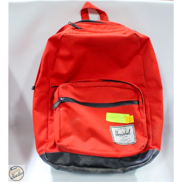 ESTATE HERSCHEL THICK RED CANVAS BACKPACK FULL SZ
