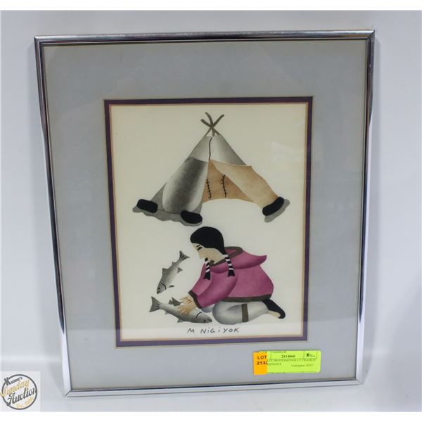 PROFESSIONALLY FRAMED 12.5"X14.5" INDIGENIOUS