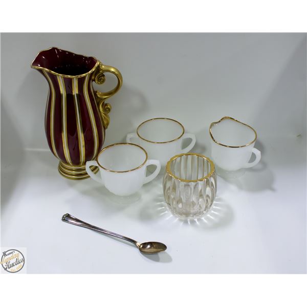 3 FIRE KING MILK GLASS CREAM/SUGAR DISHES +