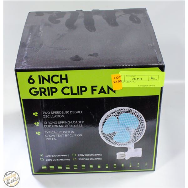 6” CLIP GRIP FAN