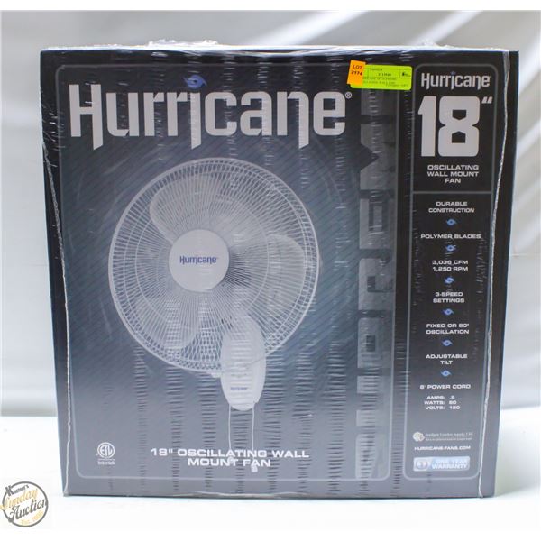 HURRICANE 18” SUPREME OSCILLATING WALL FAN