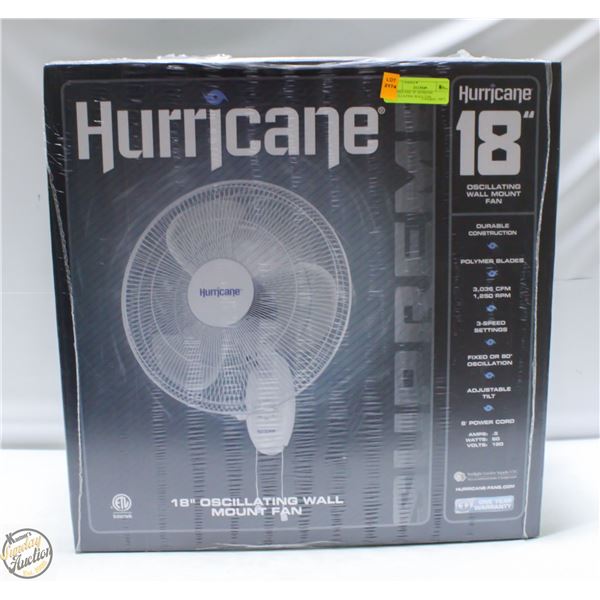 HURRICANE 18” SUPREME OSCILLATING WALL FAN