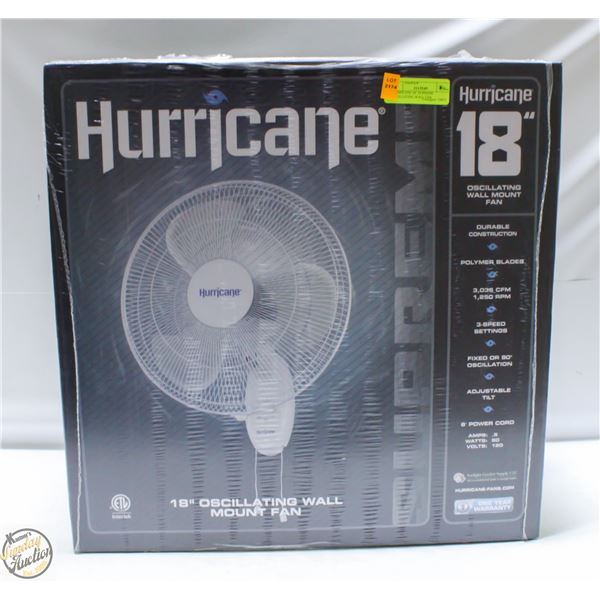 HURRICANE 18” SUPREME OSCILLATING WALL FAN