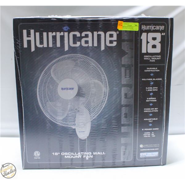 HURRICANE 18” SUPREME OSCILLATING WALL FAN