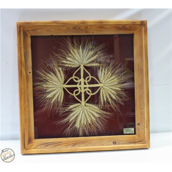 FRAMED SHADOW BOX WHEAT CRAFTS BY ARLIE HEIER SR.