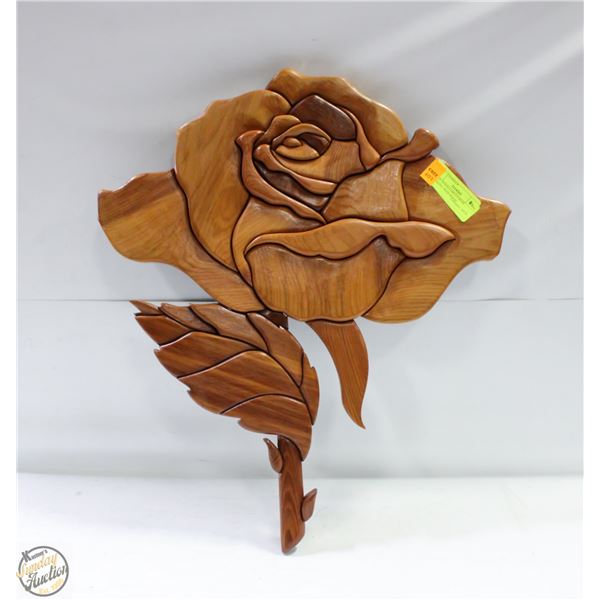 SOLID WOOD CARVED ROSE WORKING WITH WOOD