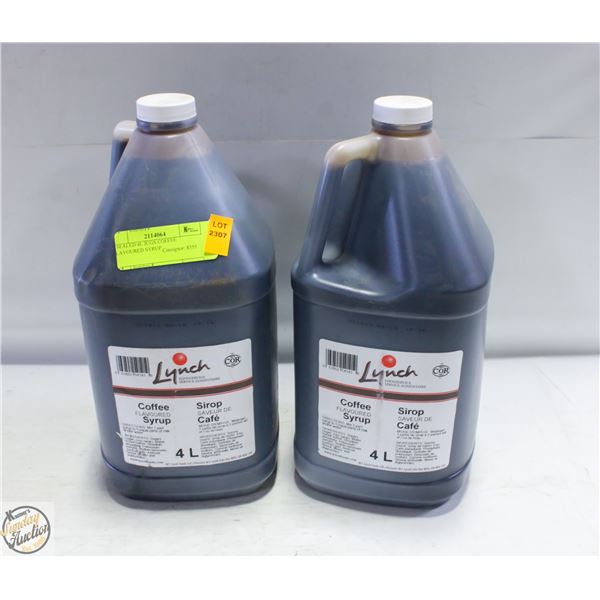 2 SEALED 4L JUGS COFFEE FLAVOURED SYRUP