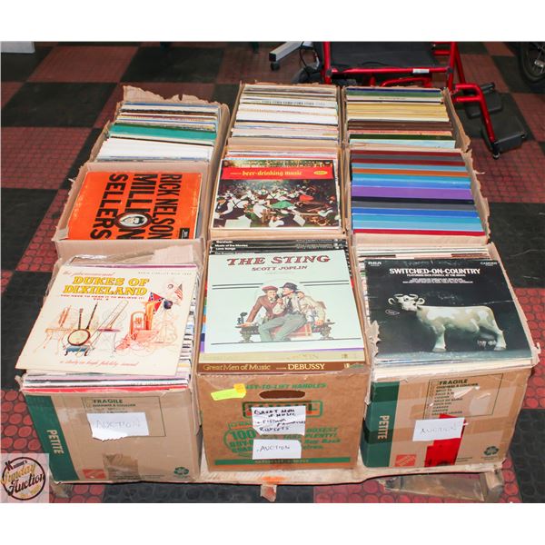 PALLET OF RECORDS: ROCK, POP, COUNTRY & MORE