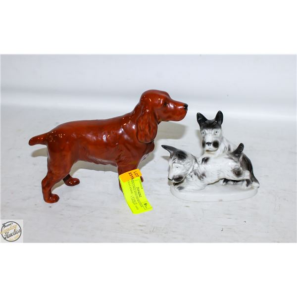 BESWICK ENGLAND HORSESHOE PRIMULA CANINE + PAIR OF