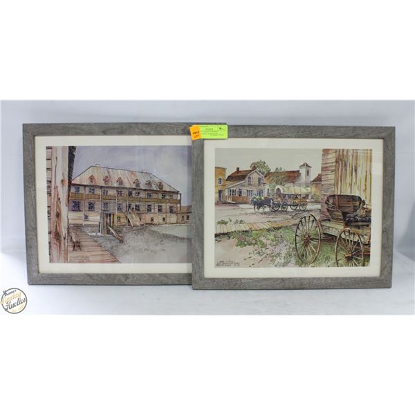 PAIR OF 11.5X14IN. FRAMED VINTAGE FORT EDMONTON