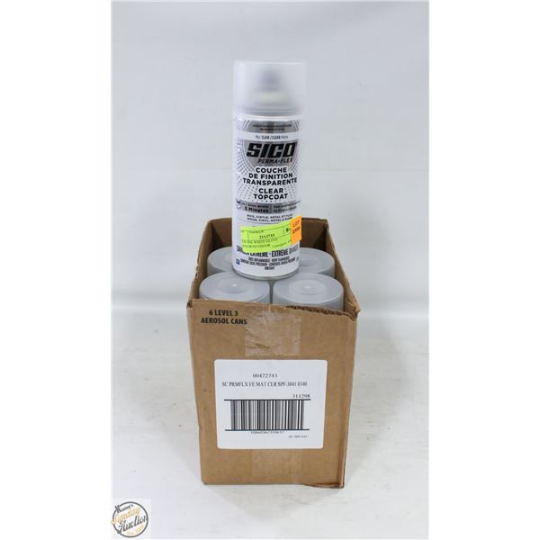 NEW 6PK WHITE CLEAR MATTE-  CLEAR TOPCOAT