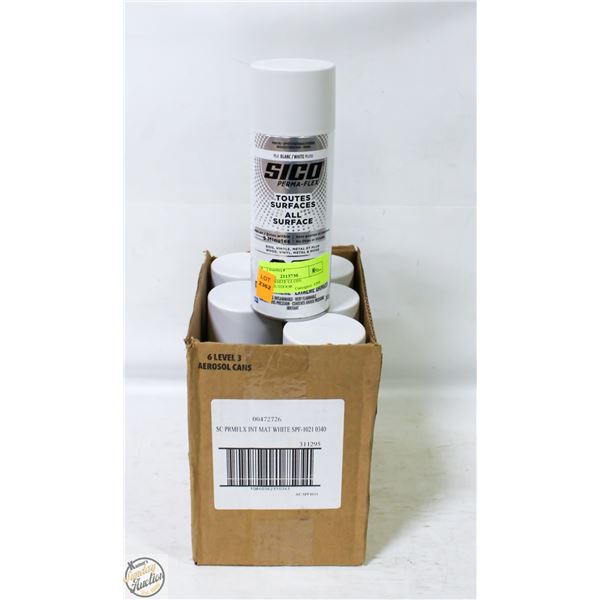 NEW 6PK WHITE MATTE INDOOR/OUTDOOR