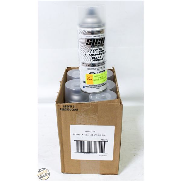NEW 6PK WHITE CLEAR SEMI-GLOSS CLEAR TOPCOAT