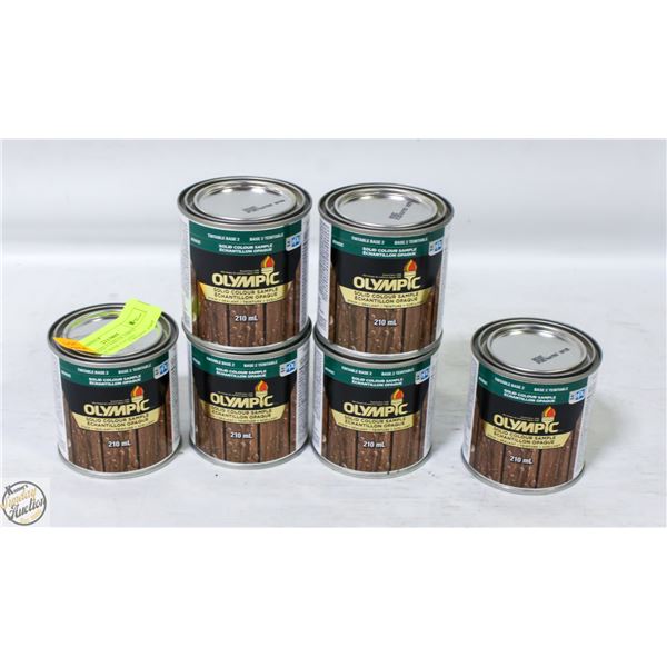 6PK SEALED CANS OLYMPIC TINTABLE BASE 2 STAIN +