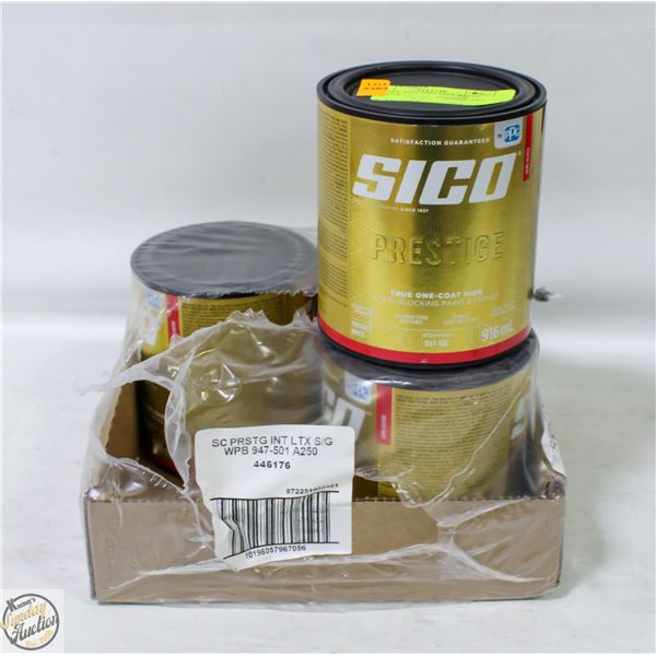 NEW 4PK SICO TINTABLE WHITE PRESTIGE