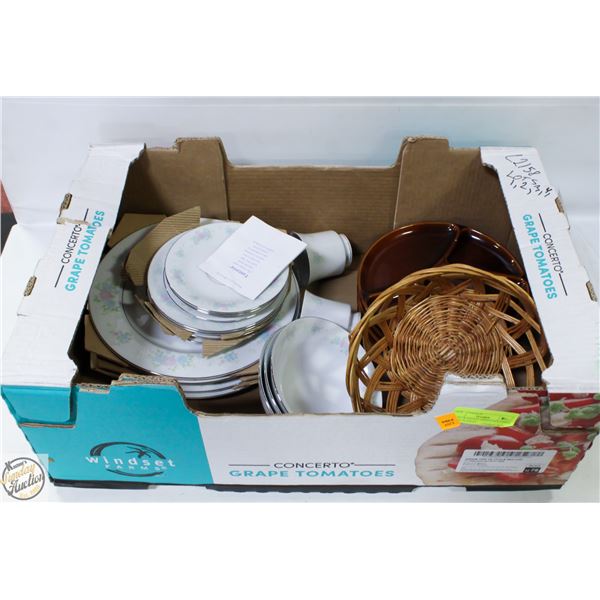 FLAT OF ESTATE DISHES INCLUDING MADE IN JAPAN