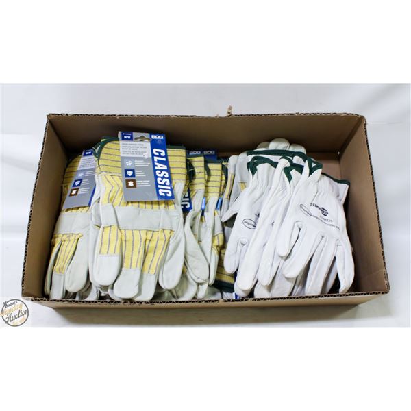 FLAT OF NEW ASSORTED SIZE M WORK GLOVES