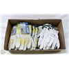 FLAT OF NEW ASSORTED SIZE M WORK GLOVES