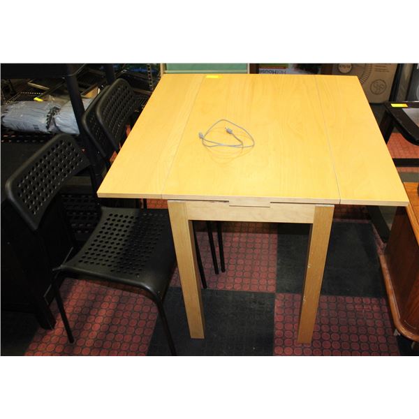 COMPACT 2 LEAF TABLE + 3 CHAIRS