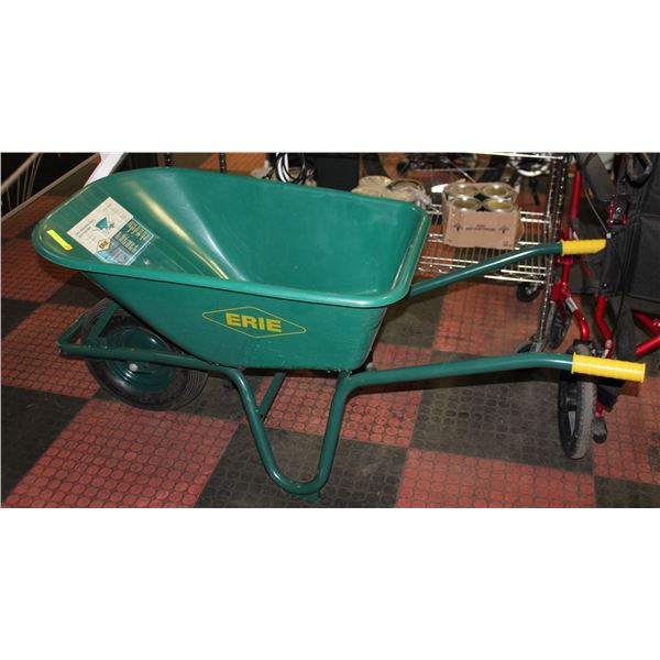 GREEN ERIE PLASTIC WHEEL BARROW METAL