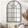 NEW DEANURS 28" X 42" BLACK METAL WINDOW MIRROR
