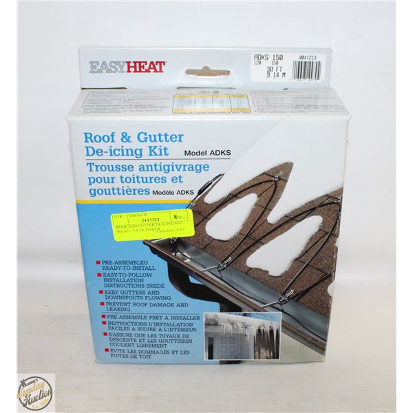 ROOF AND GUTTER DE-ICING KIT - 9M AT 1.3A OF POWER
